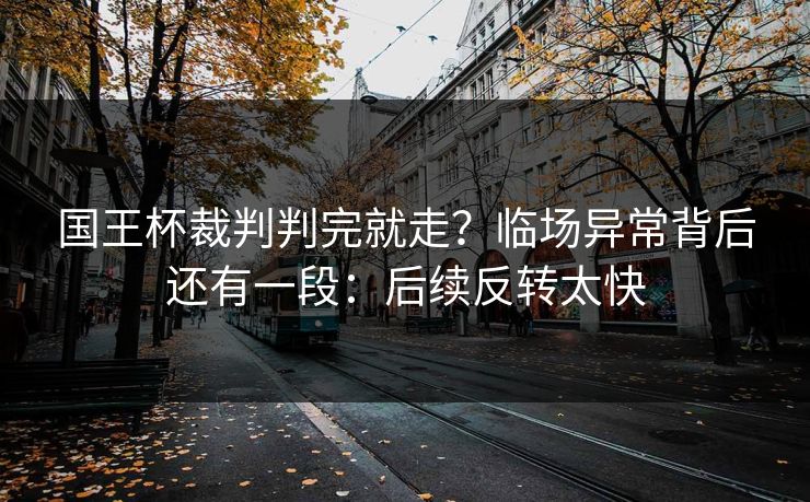 国王杯裁判判完就走？临场异常背后还有一段：后续反转太快