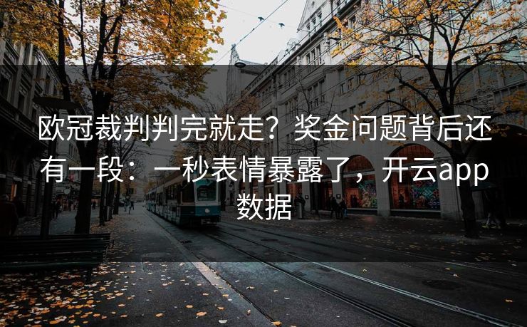 欧冠裁判判完就走？奖金问题背后还有一段：一秒表情暴露了，开云app数据
